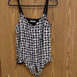 Maurices Black and White Patterned Sleeveless Top